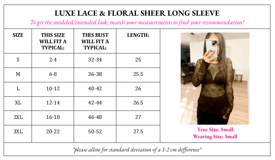Luxe Lace and Floral Textured Long Sleeve Sheer Top by Girl Code Couture