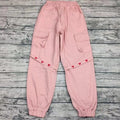 Heart Embroidered Cargo Pants by Kore Kawaii
