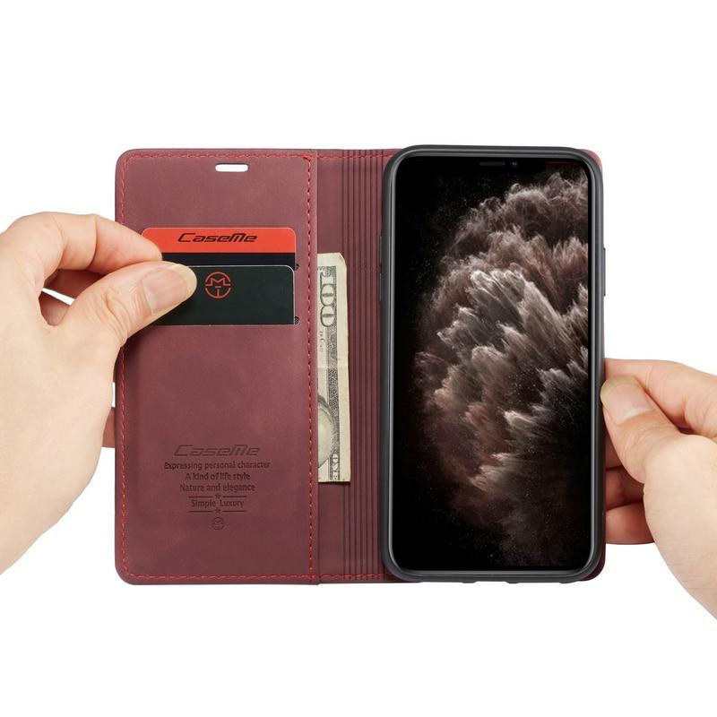 Luxury Magnetic Flip Wallet Case for iPhone 7, 8, X, 11, 12, 13 by Yellow Pandora