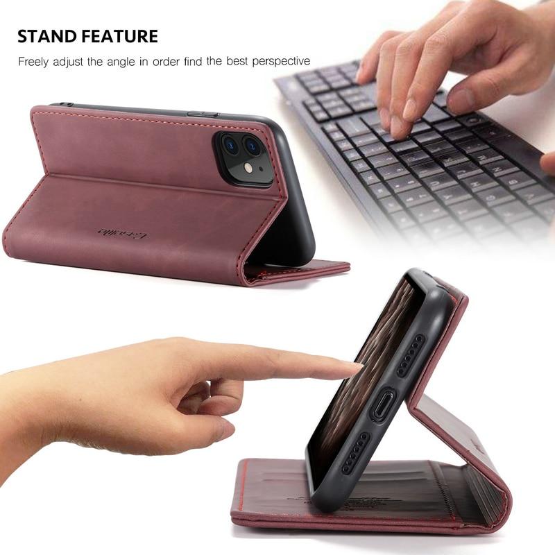Luxury Magnetic Flip Wallet Case for iPhone 7, 8, X, 11, 12, 13 by Yellow Pandora