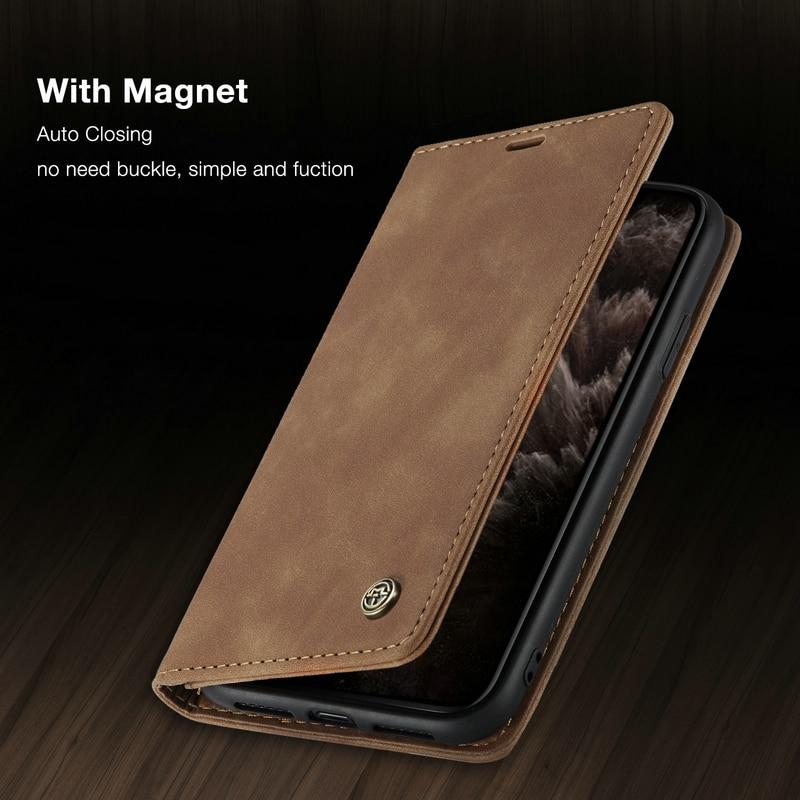Luxury Magnetic Flip Wallet Case for iPhone 7, 8, X, 11, 12, 13 by Yellow Pandora