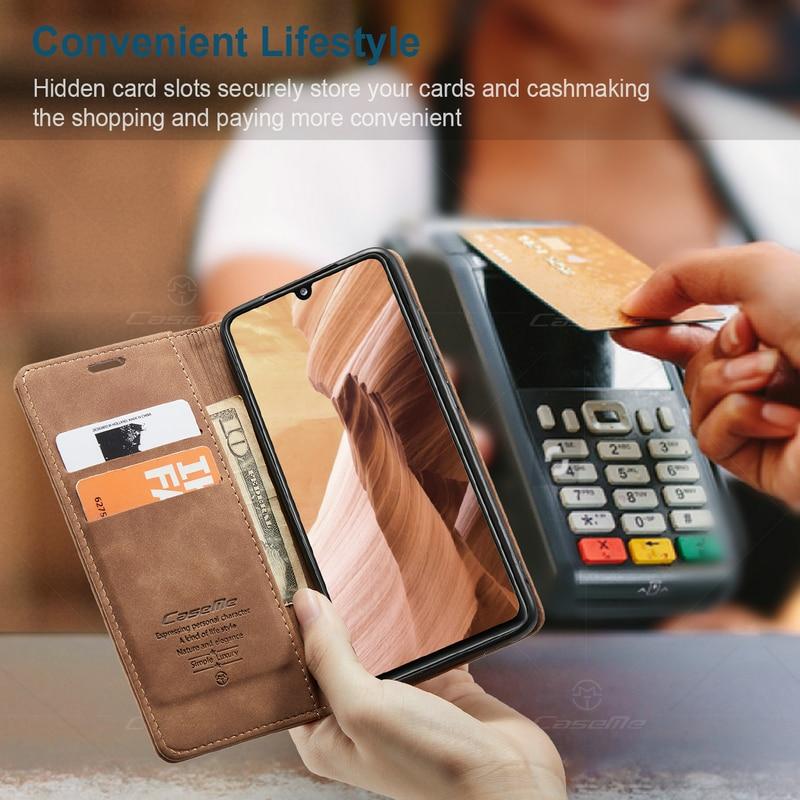 Luxury Magnetic Flip Wallet Case for iPhone 7, 8, X, 11, 12, 13 by Yellow Pandora