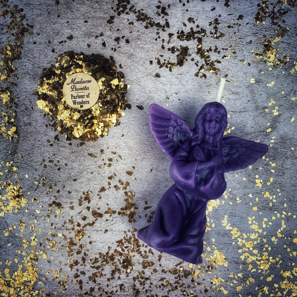 Beeswax Angel Spell Candle - Connect with Spirit Guides & Divine Blessings Magic by Parlour of Wonders