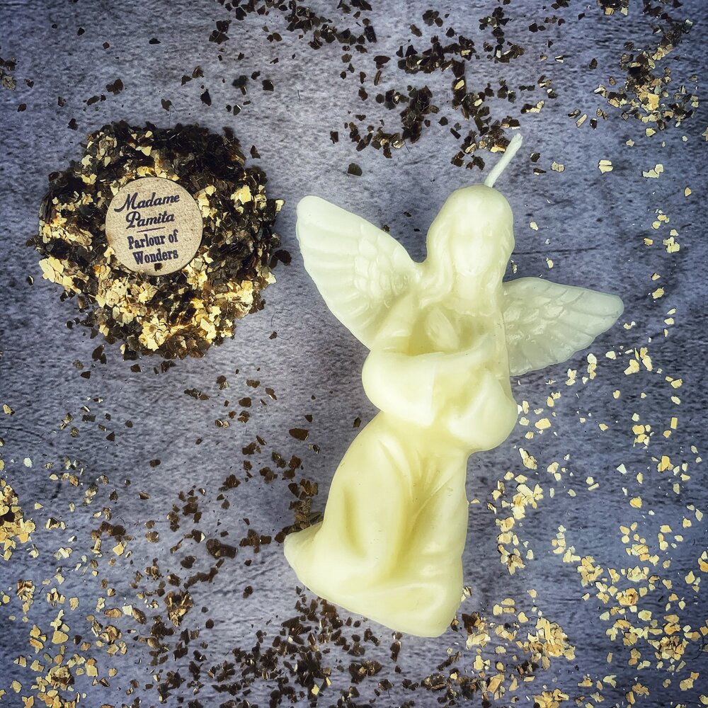 Beeswax Angel Spell Candle - Connect with Spirit Guides & Divine Blessings Magic by Parlour of Wonders