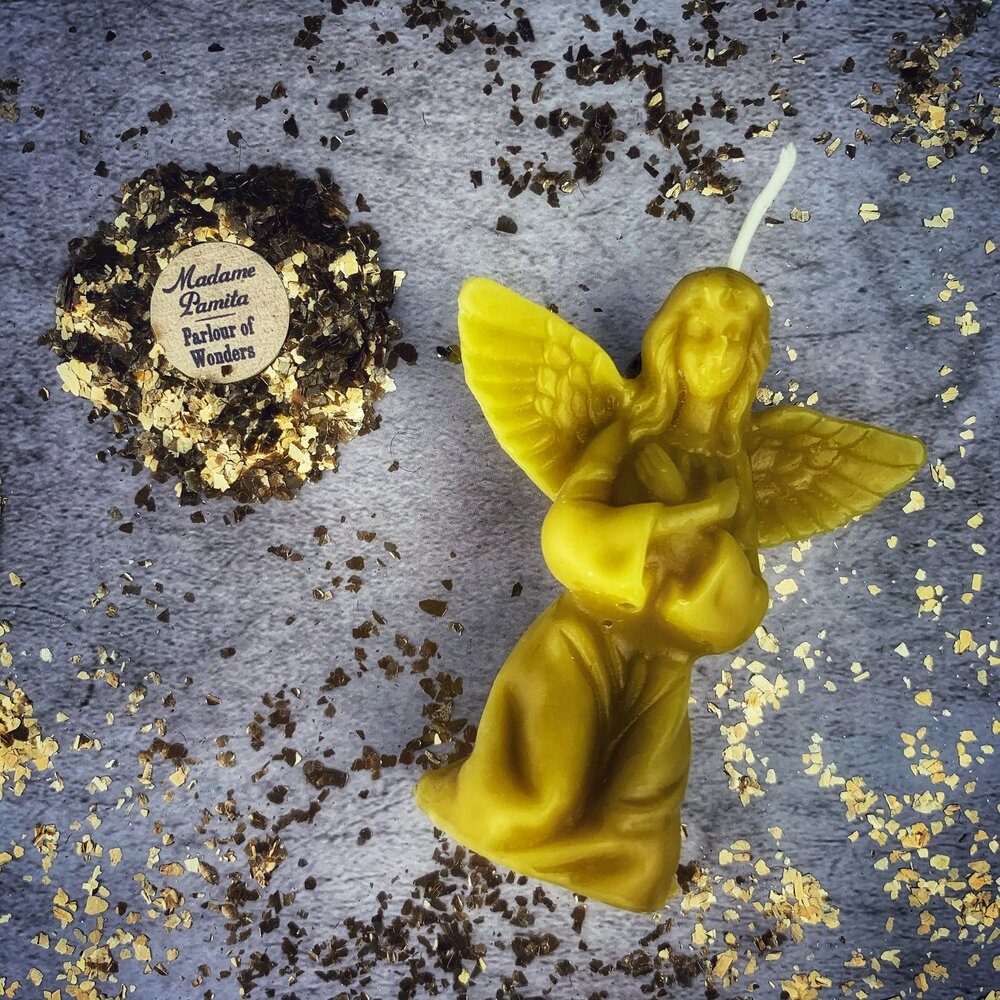 Beeswax Angel Spell Candle - Connect with Spirit Guides & Divine Blessings Magic by Parlour of Wonders