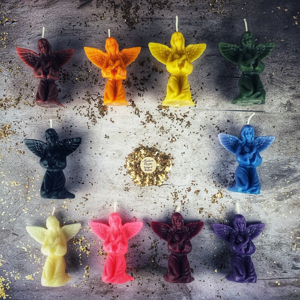 Beeswax Angel Spell Candle - Connect with Spirit Guides & Divine Blessings Magic by Parlour of Wonders