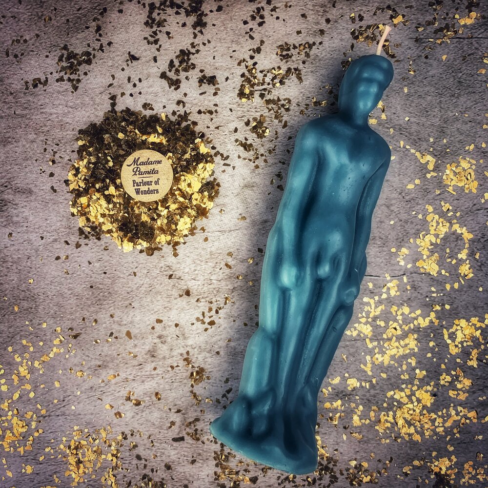 Beeswax Male Figural Spell Candle - Sympathetic Magic & Personal Power by Parlour of Wonders