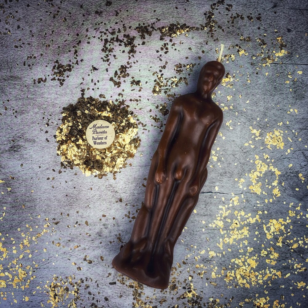 Beeswax Male Figural Spell Candle - Sympathetic Magic & Personal Power by Parlour of Wonders