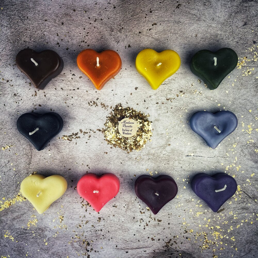Beeswax Mini Heart Spell Candle - Love Influence & Emotional Healing Magic by Parlour of Wonders