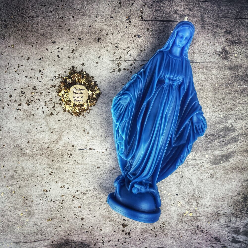 Beeswax Queen of Heaven Spell Candle - Divine Protection & Unconditional Love Magic by Parlour of Wonders