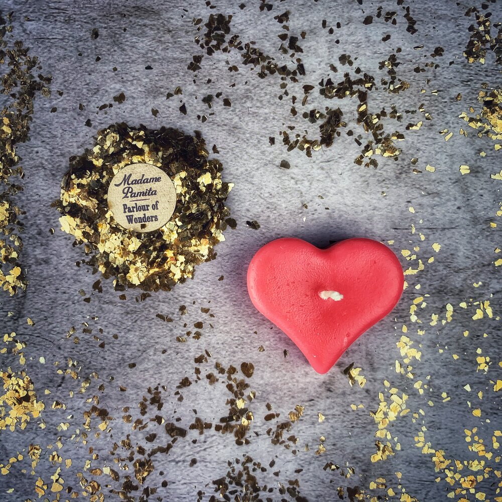 Beeswax Mini Heart Spell Candle - Love Influence & Emotional Healing Magic by Parlour of Wonders
