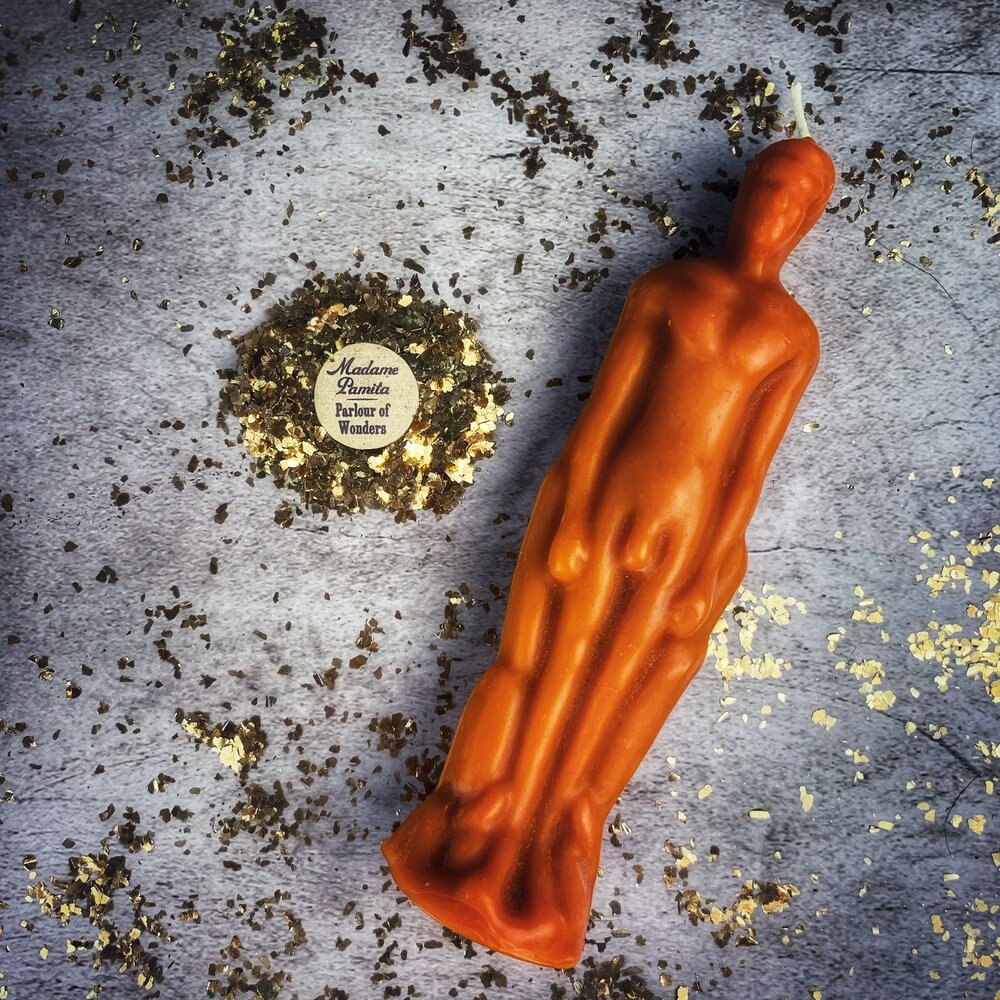 Beeswax Male Figural Spell Candle - Sympathetic Magic & Personal Power by Parlour of Wonders
