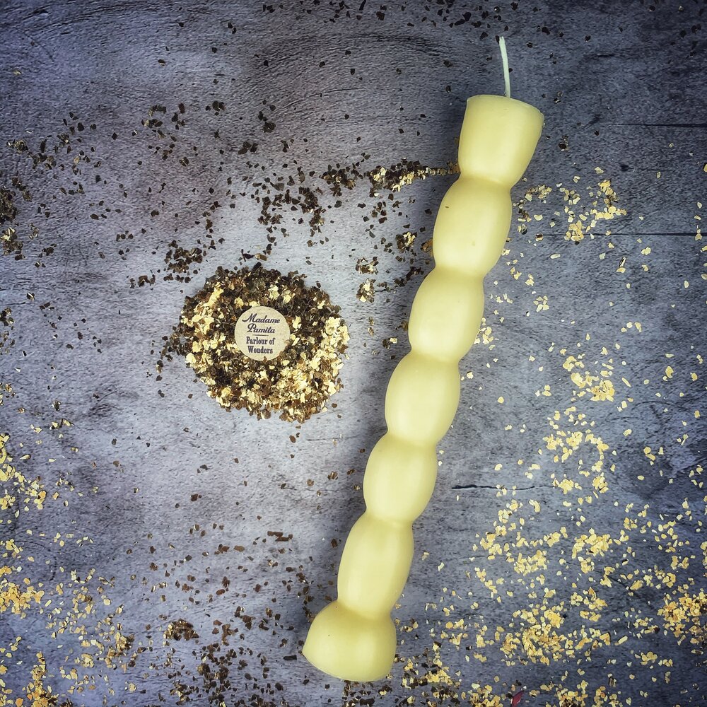 Beeswax Seven Knob Spell Candle - Seven-Day Manifestation Magic by Parlour of Wonders