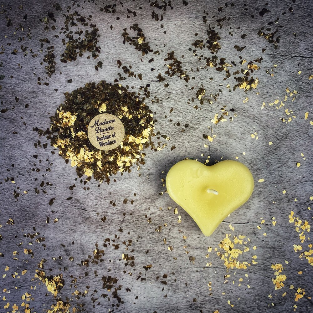 Beeswax Mini Heart Spell Candle - Love Influence & Emotional Healing Magic by Parlour of Wonders