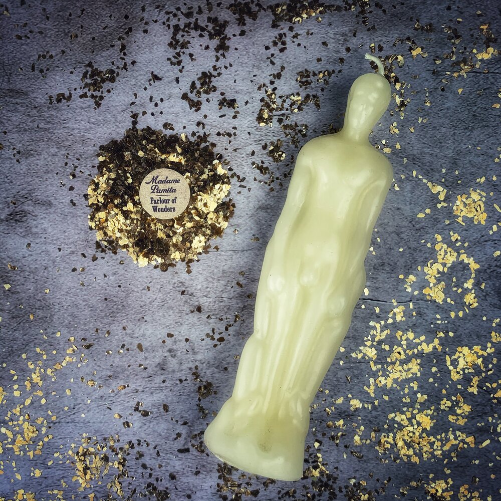 Beeswax Male Figural Spell Candle - Sympathetic Magic & Personal Power by Parlour of Wonders