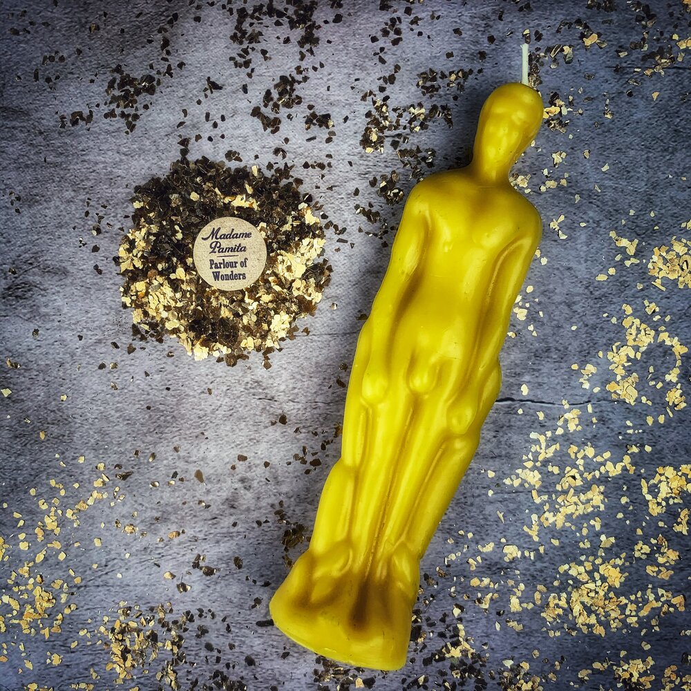Beeswax Male Figural Spell Candle - Sympathetic Magic & Personal Power by Parlour of Wonders