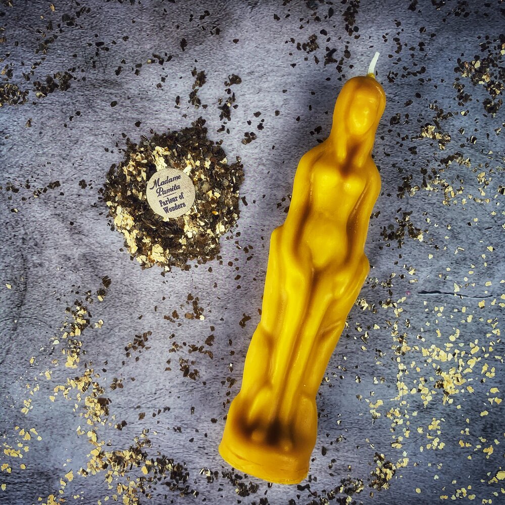 Beeswax Female Figural Spell Candle - Sympathetic Magic & Personal Power by Parlour of Wonders