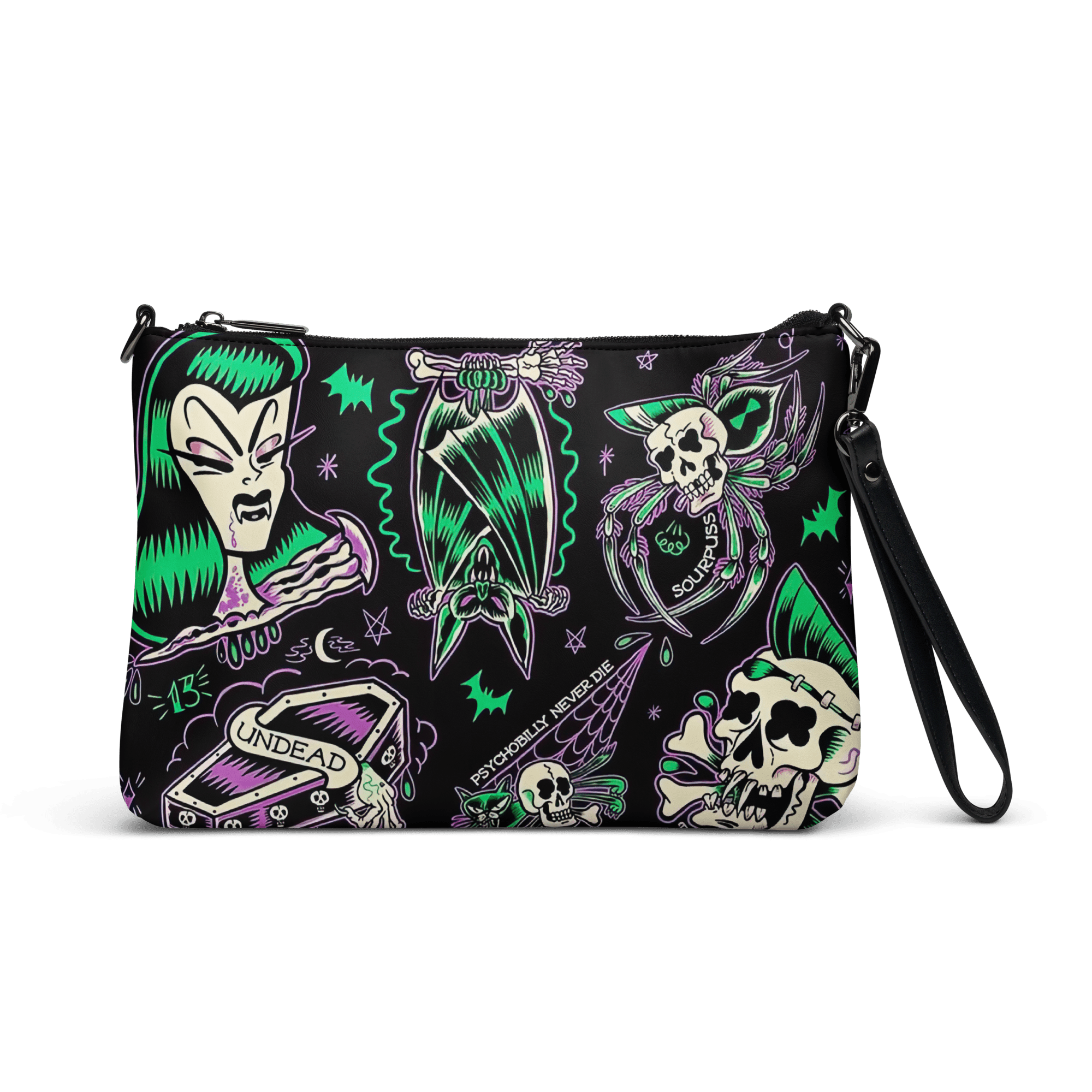 Psychobilly Blast Crossbody Bag by Goth Cloth Co.