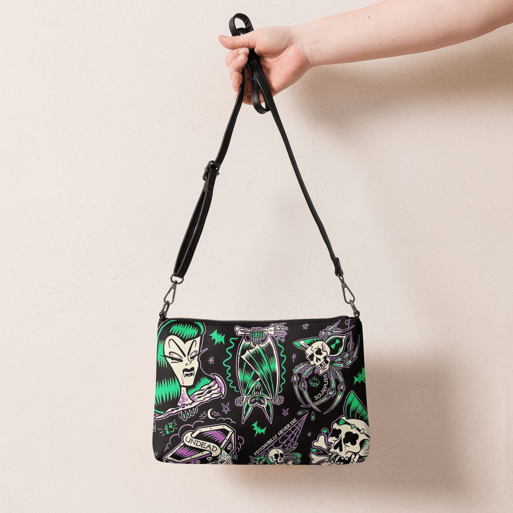 Psychobilly Blast Crossbody Bag by Goth Cloth Co.