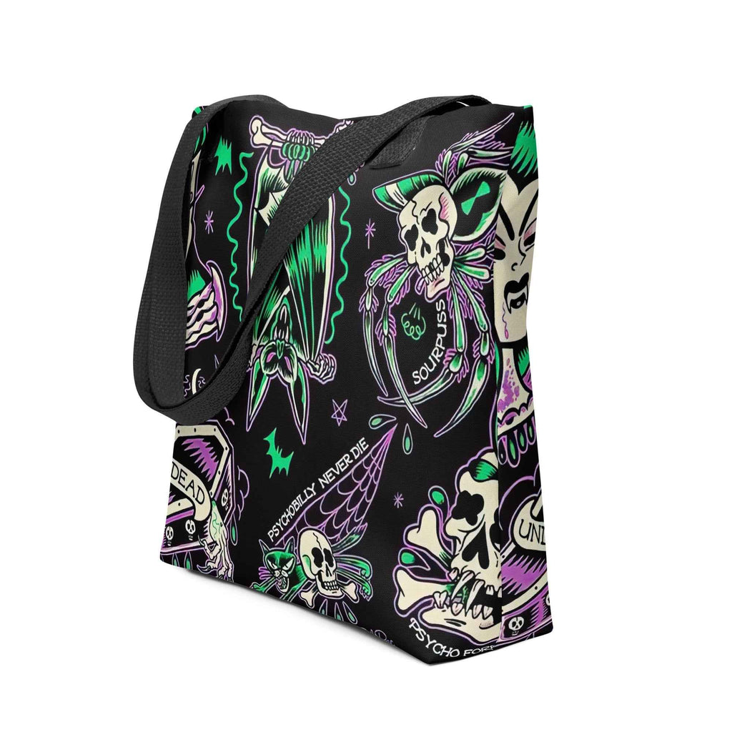 Psychobilly Blast Tote Bag by Goth Cloth Co.
