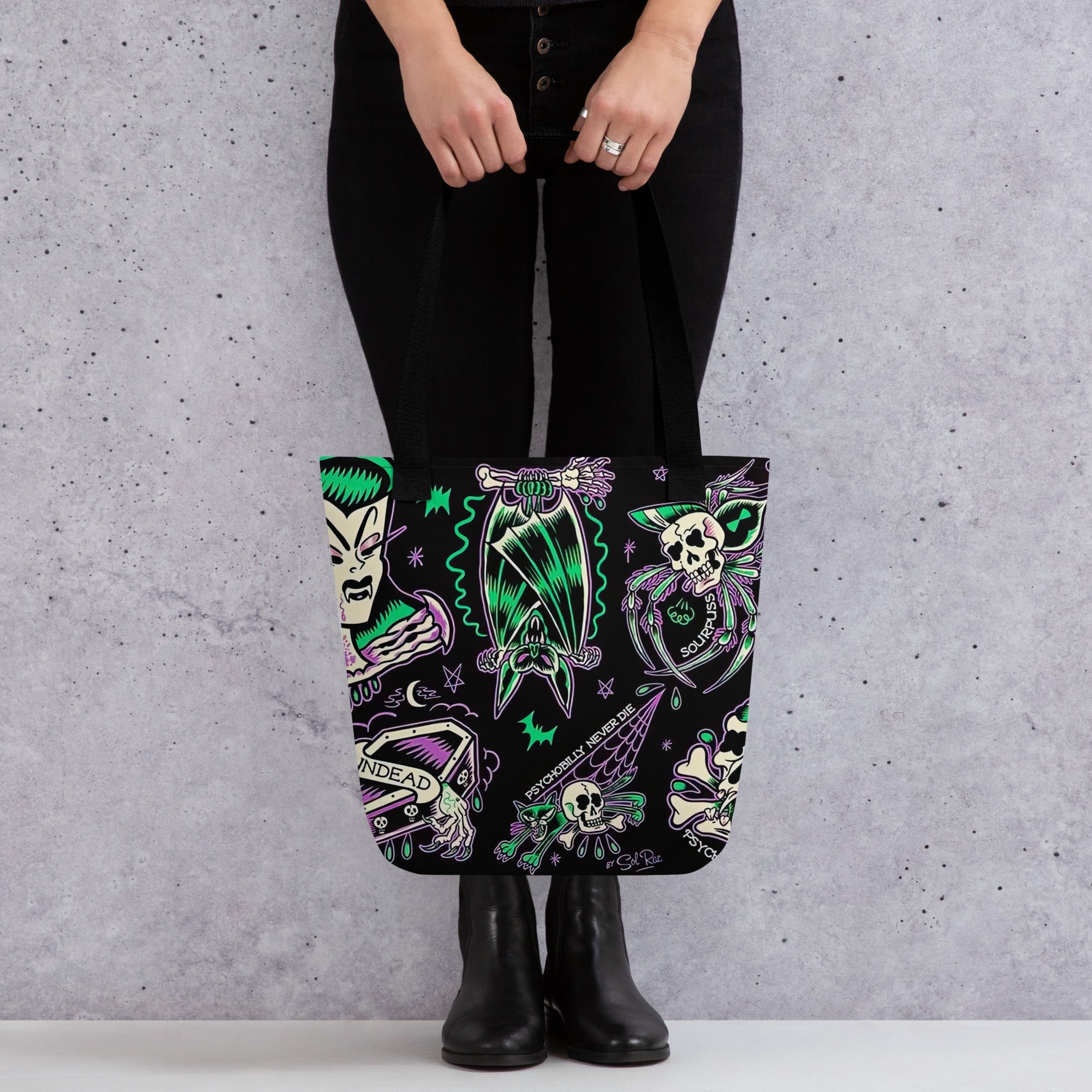 Psychobilly Blast Tote Bag by Goth Cloth Co.