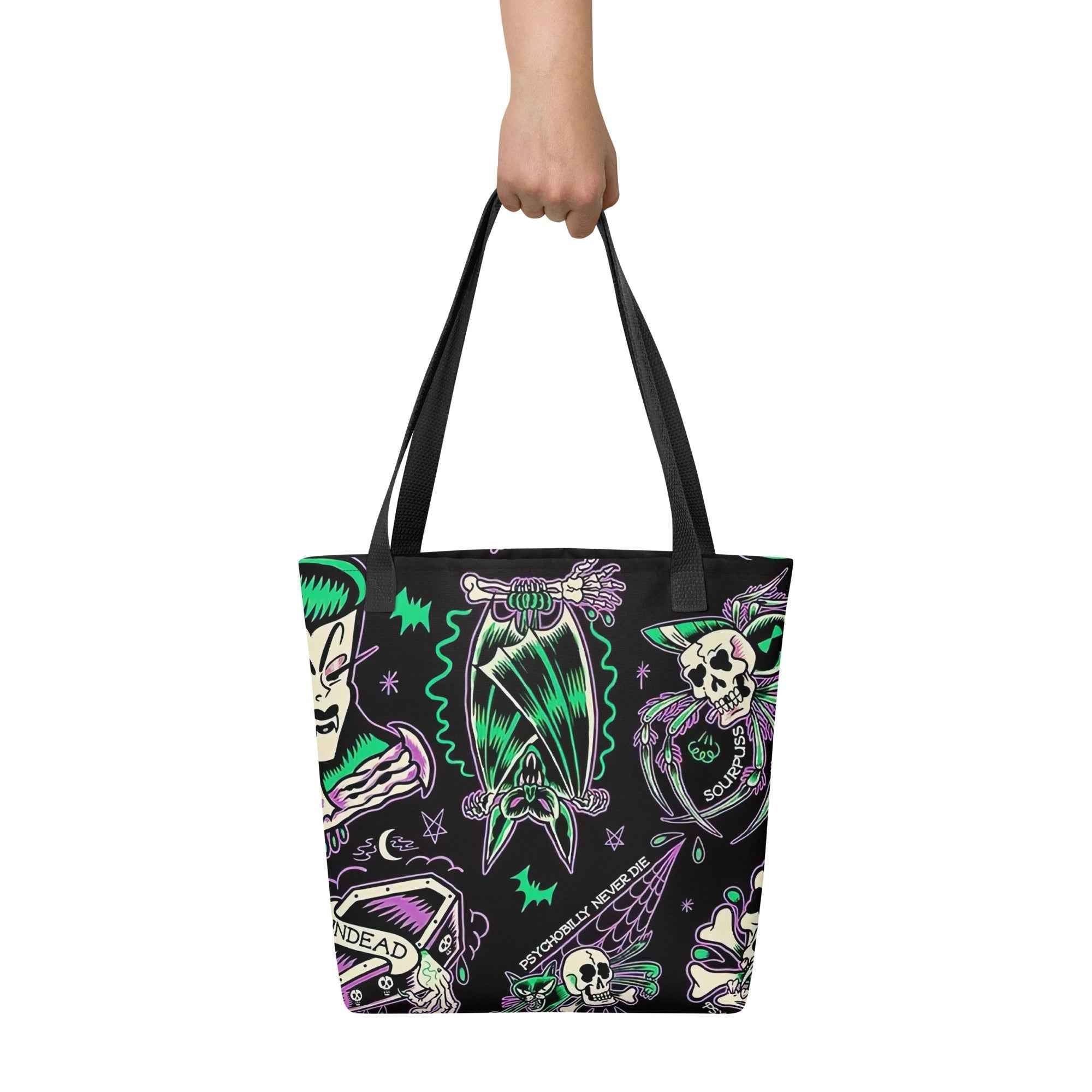 Psychobilly Blast Tote Bag by Goth Cloth Co.