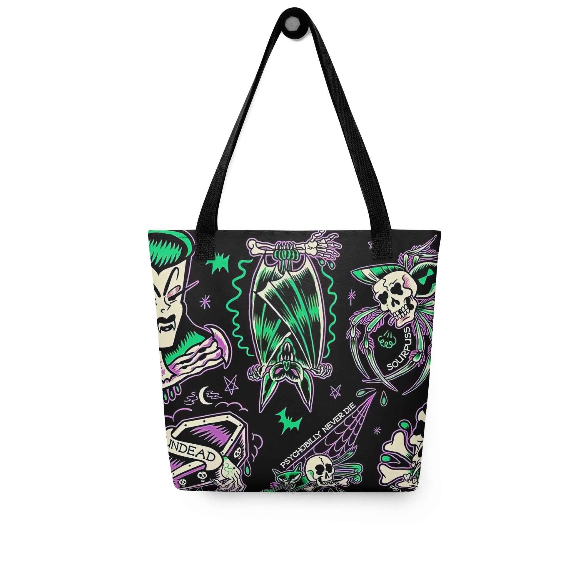 Psychobilly Blast Tote Bag by Goth Cloth Co.