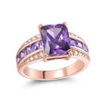 Purple Tanzanite & 18K Rose Gold Princess Cut Ring by DailySale