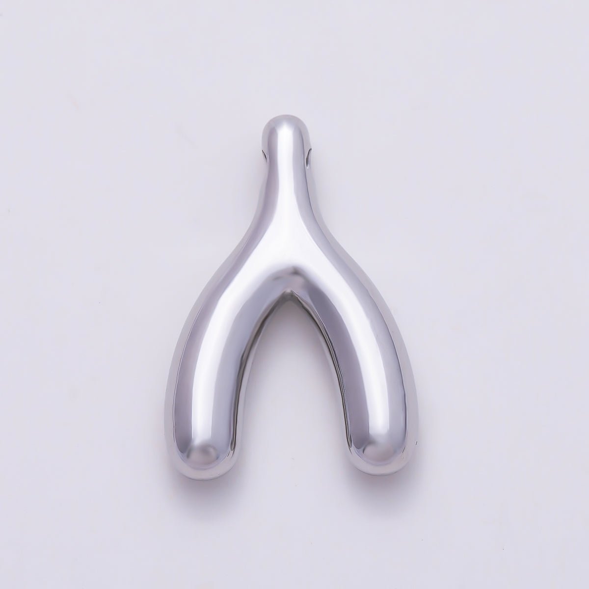 Stainless Steel PVD Gold 18mm Minimalist Lucky Wishbone Pendant in Gold & Silver | Charms-01582 Charms-01583 by DLUXCA
