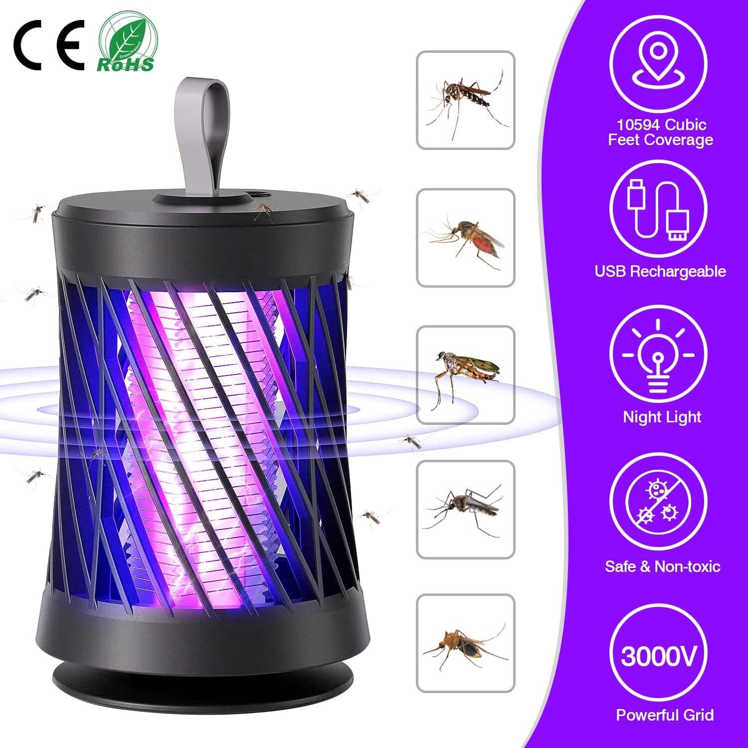 Rechargeable Mosquito Killer Lamp with Night Light by DailySale