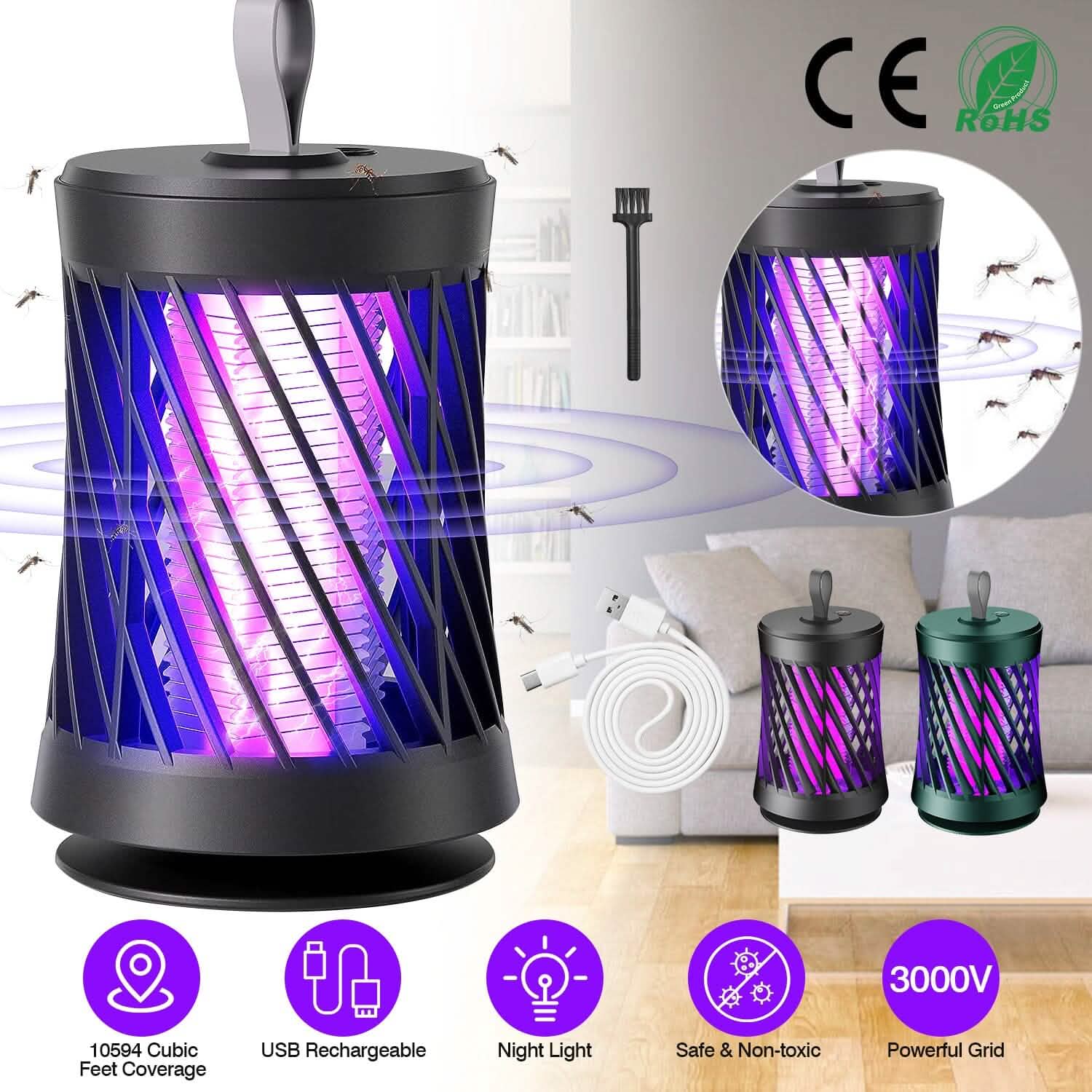 Rechargeable Mosquito Killer Lamp with Night Light by DailySale