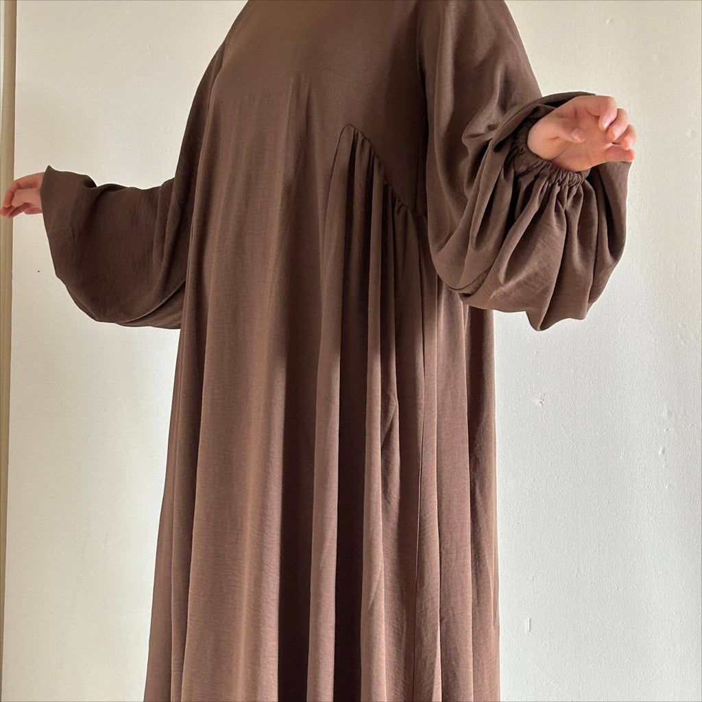 Relaxed Fit Lantern Sleeves Crepe Abaya (MA190) by Mariam's Collection