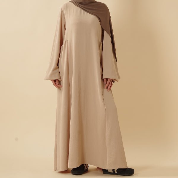 Relaxed Fit Lantern Sleeves Crepe Abaya (MA190) by Mariam's Collection