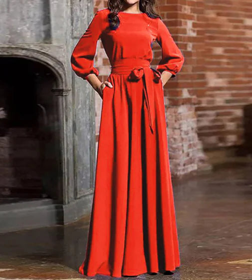Women's Round Neck Long Dress by Trendy Attic Store01
