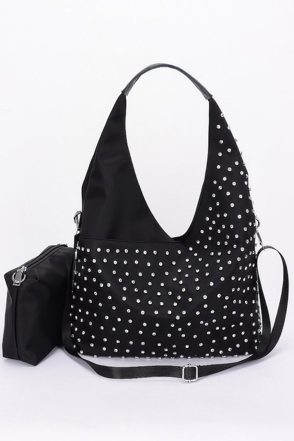 Rhinestone Studded Bindle Bag by Tigbul's Variety Fashion Shop