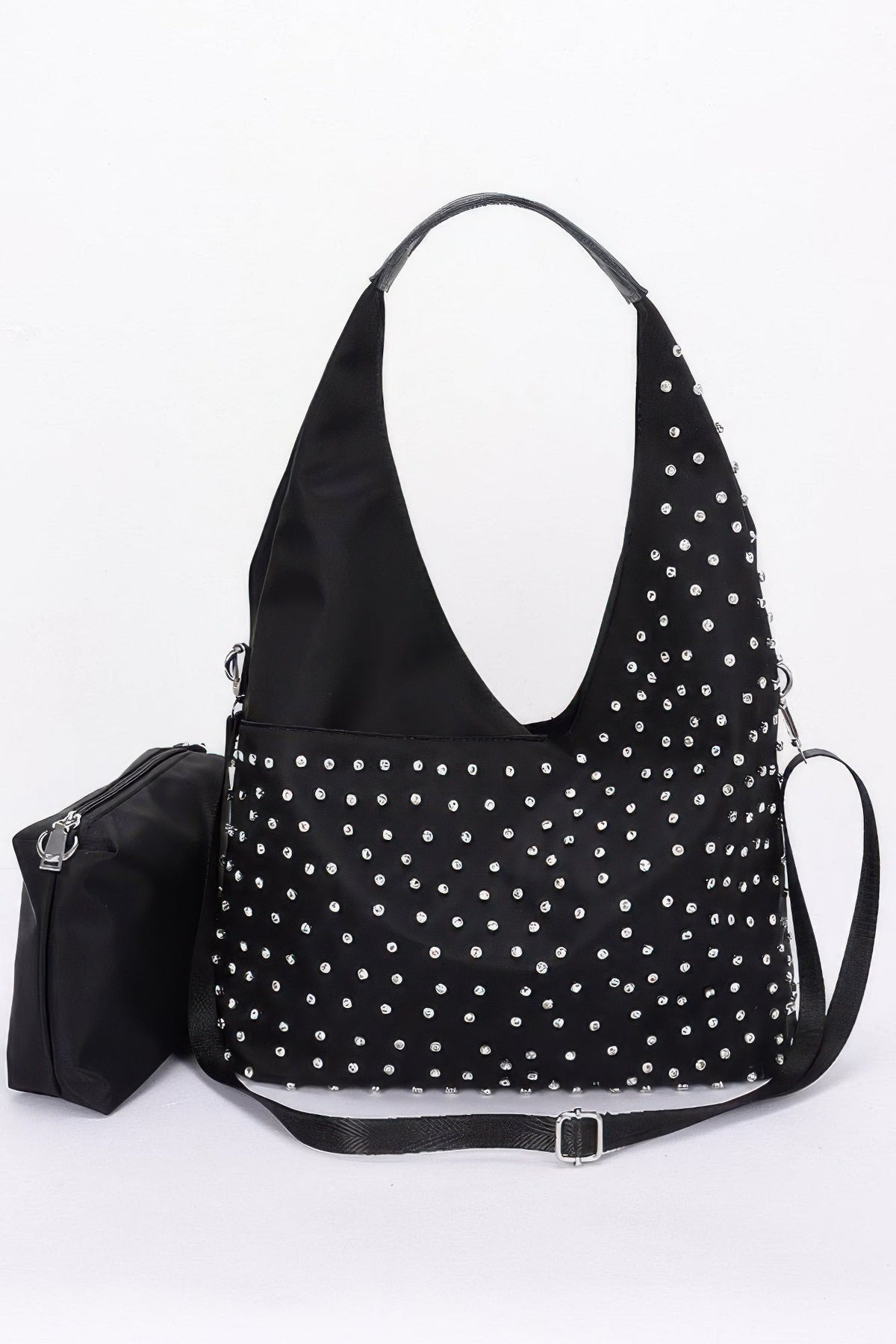 Rhinestone Studded Bindle Bag by Tigbul's Variety Fashion Shop