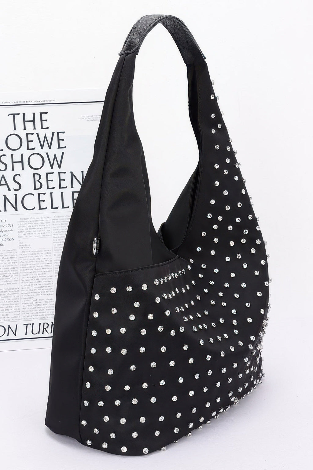 Rhinestone Studded Bindle Bag by Tigbul's Variety Fashion Shop