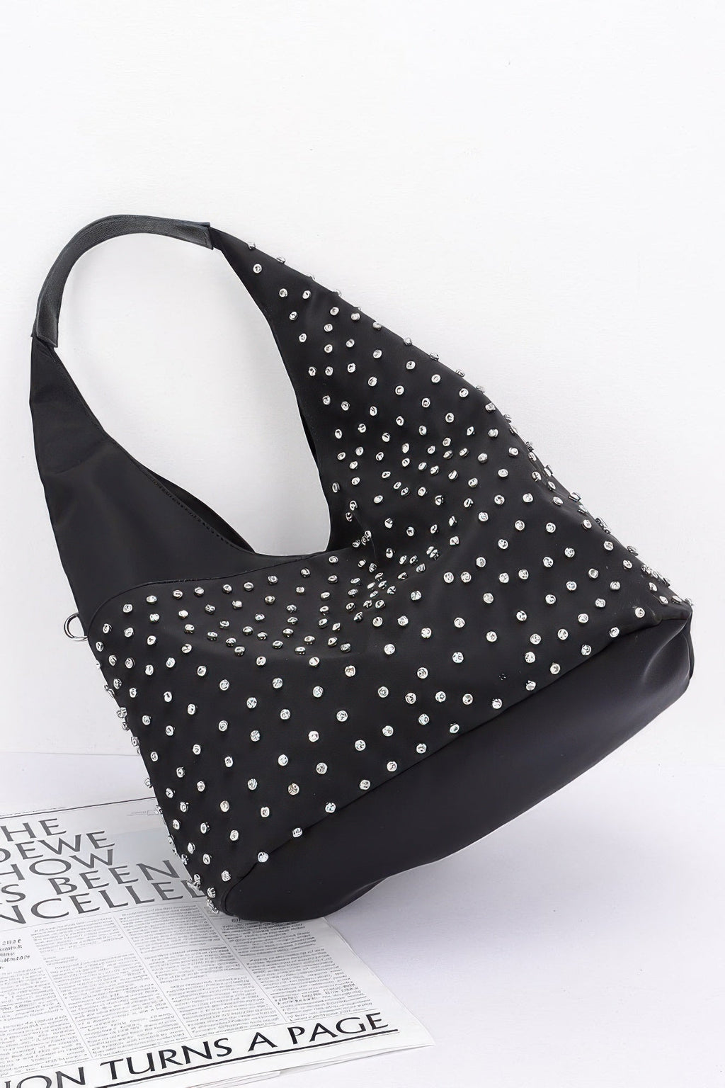 Rhinestone Studded Bindle Bag by Tigbul's Variety Fashion Shop