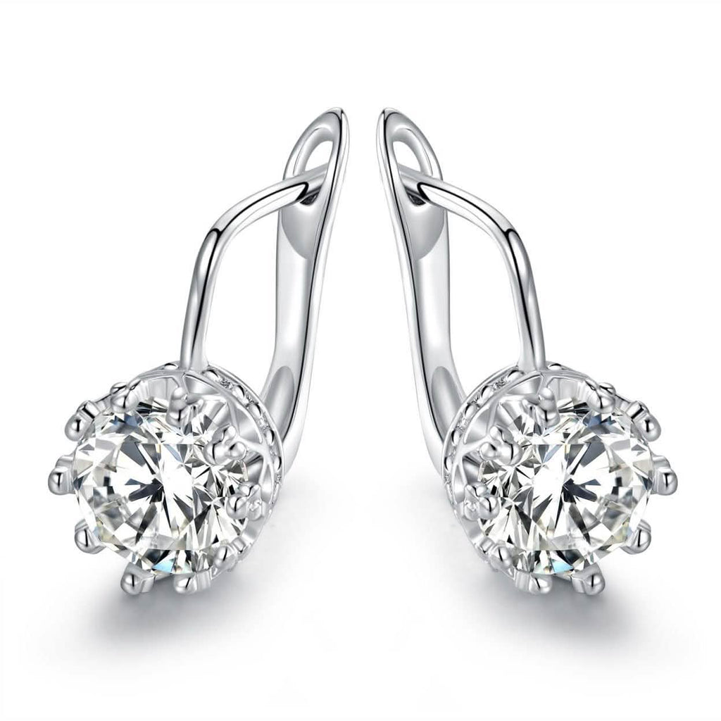 Rhodium Swarovski Elements Huggie-Hoop Earring by DailySale