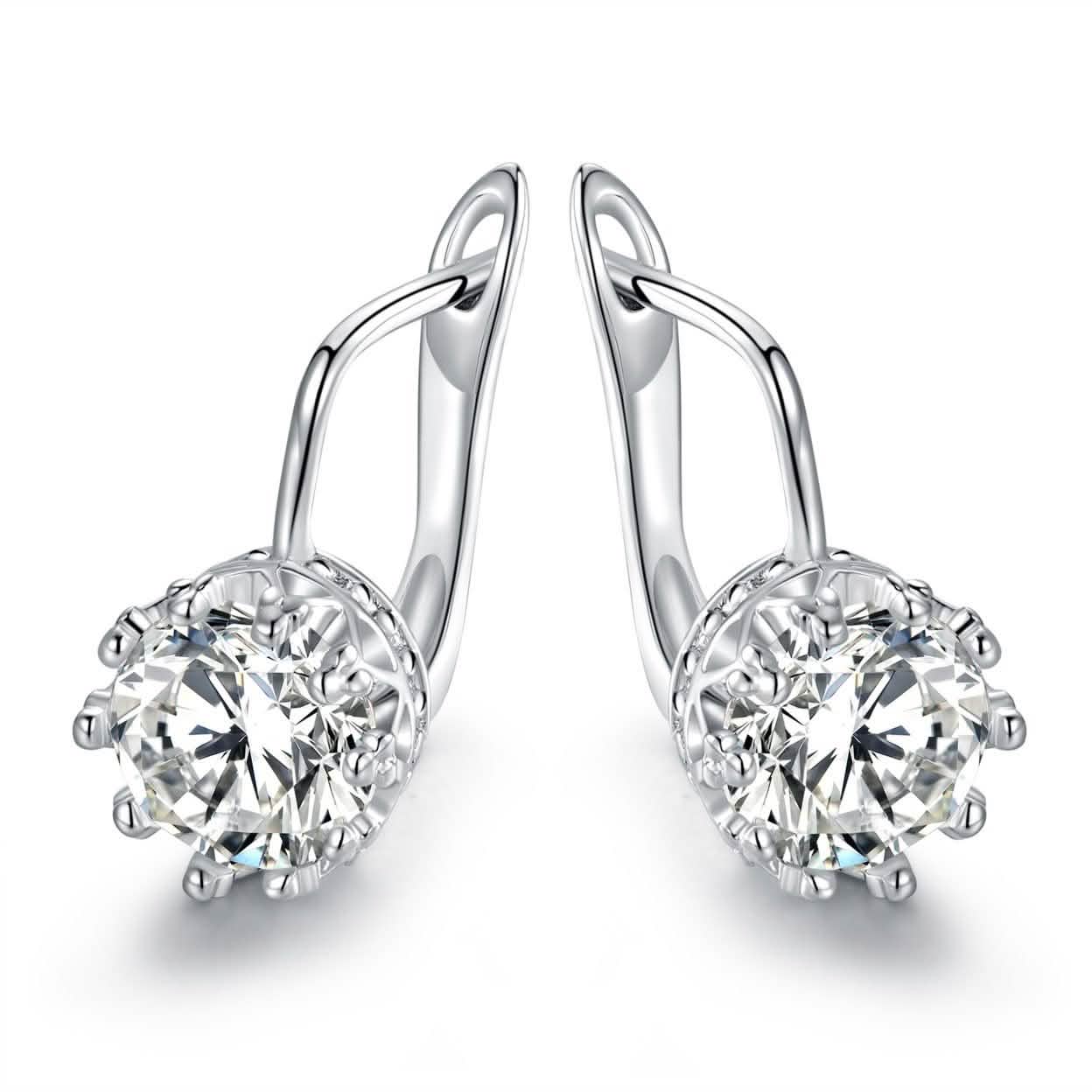 Rhodium Swarovski Elements Huggie-Hoop Earring by DailySale