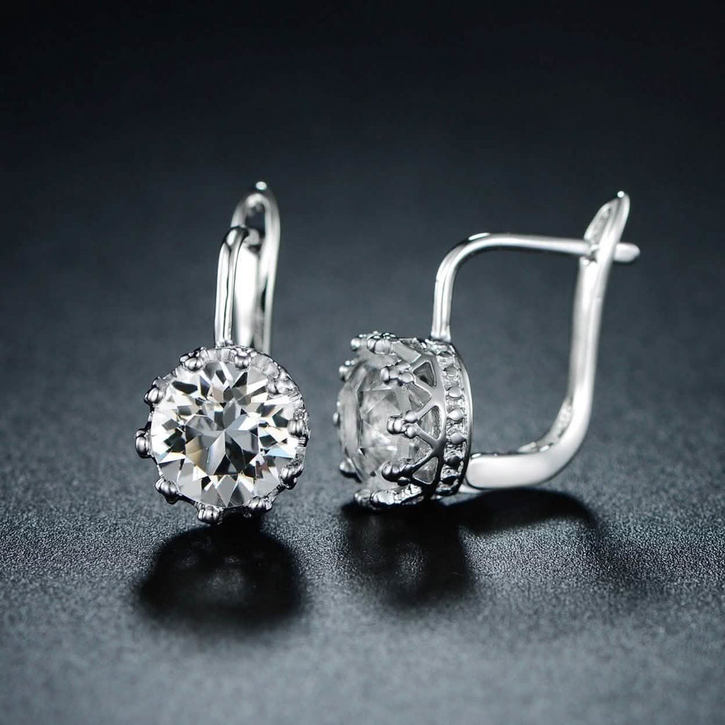 Rhodium Swarovski Elements Huggie-Hoop Earring by DailySale