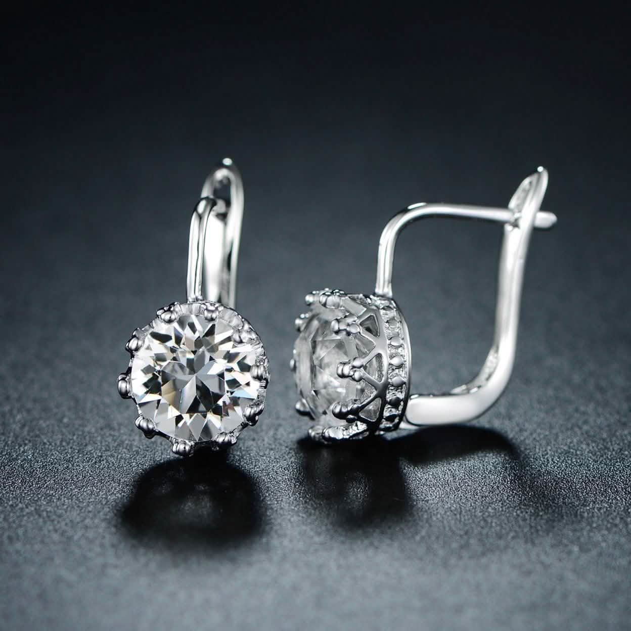Rhodium Swarovski Elements Huggie-Hoop Earring by DailySale