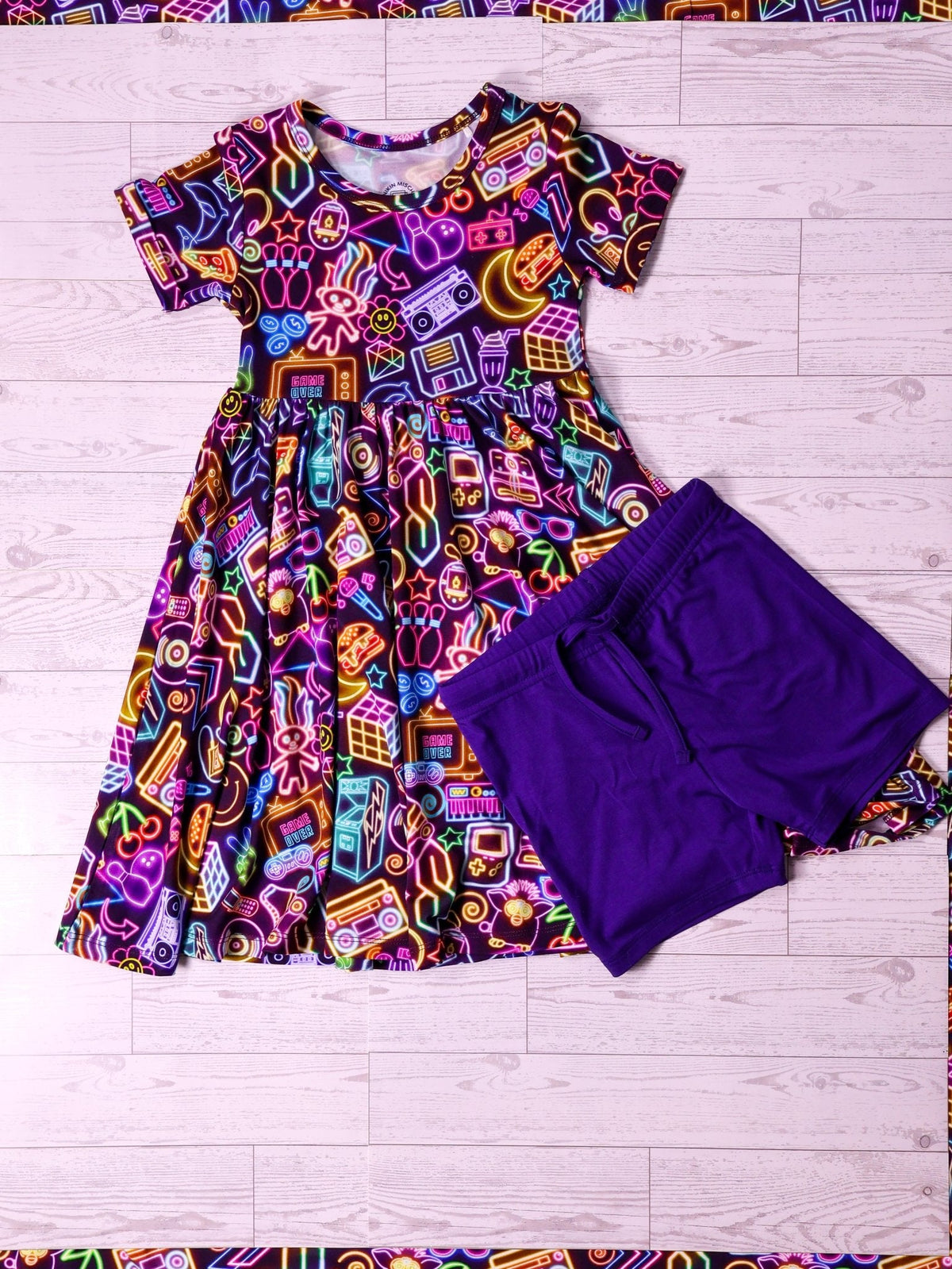Short Sleeve Dress & Short Set by Minikin Mischief Clothing Co.