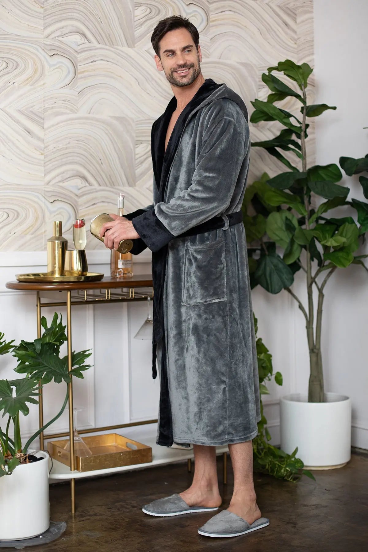 Men’s Robe with Hood – Ultra-Soft Plush Comfort for Everyday Use by Lotus Linen