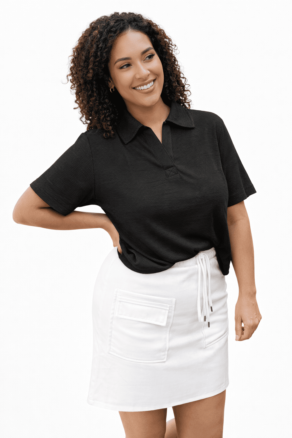 Rory Ribbed Cropped Tennis Tee by Girl Code Couture