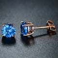 Round-cut London Blue Topaz Stud Earrings by Pori by DailySale