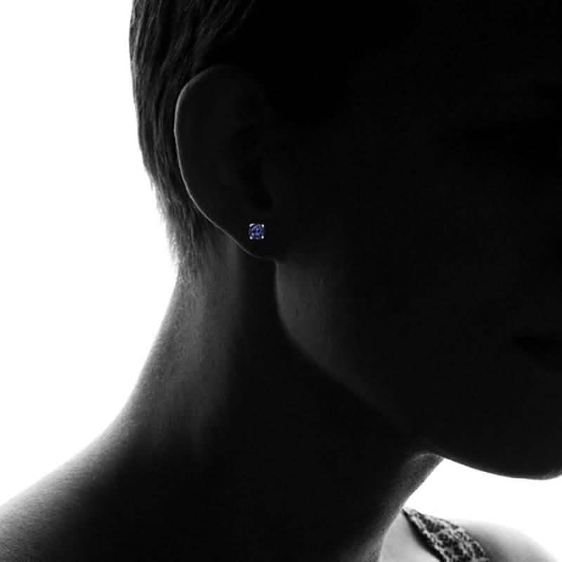 Round-cut London Blue Topaz Stud Earrings by Pori by DailySale