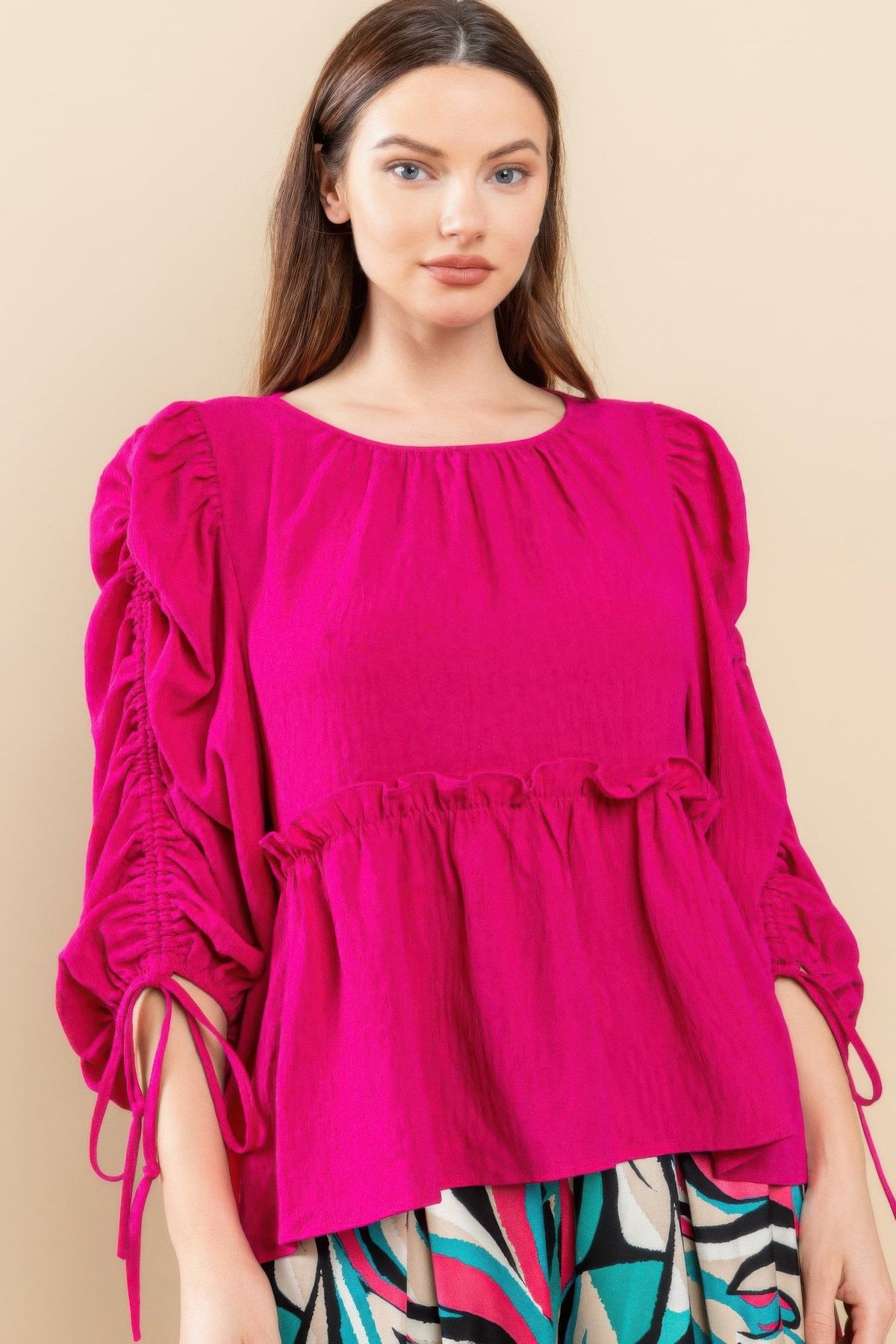 Round Neckline Babydoll Top by Tigbul's Variety Fashion Shop