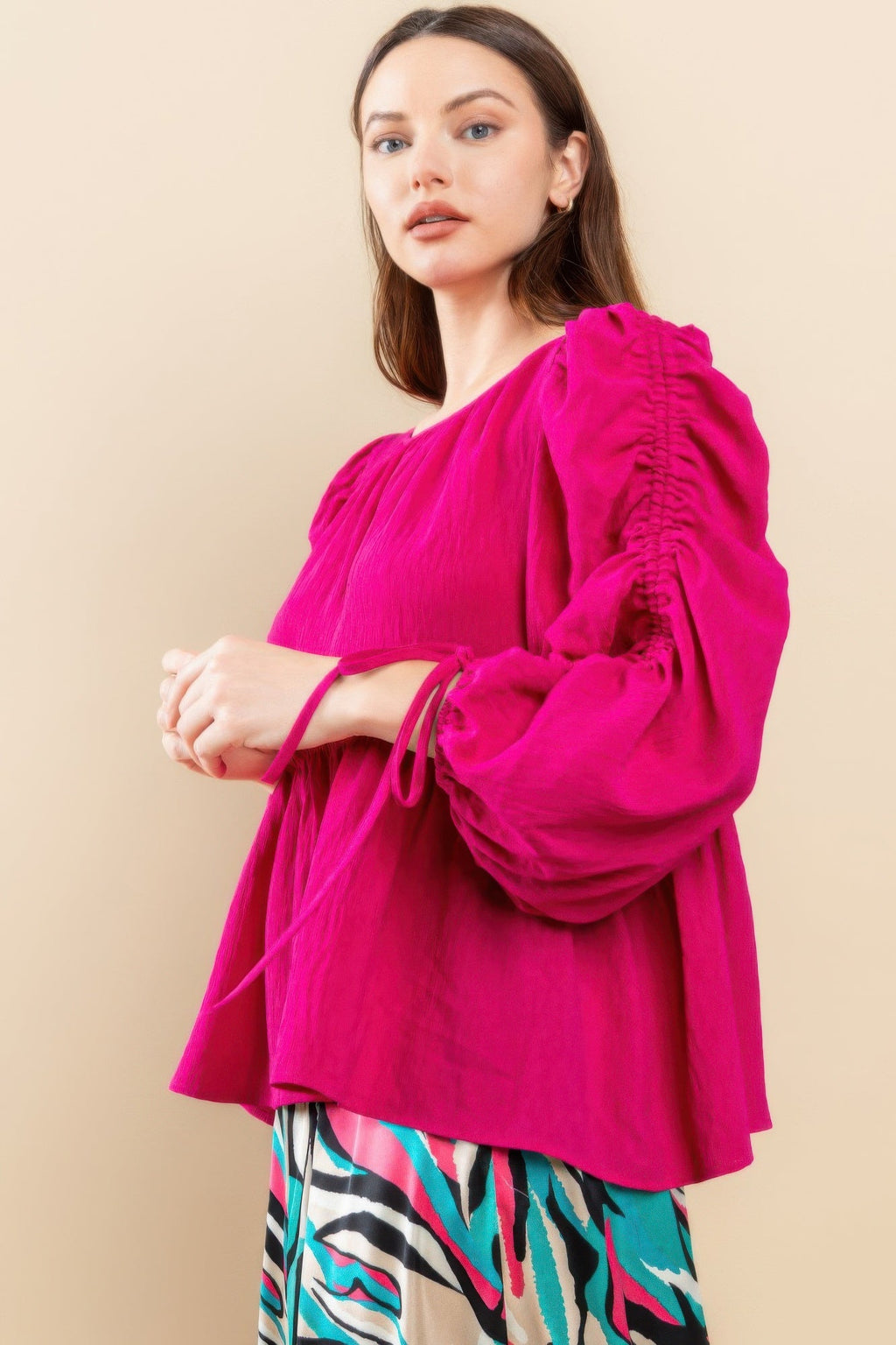 Round Neckline Babydoll Top by Tigbul's Variety Fashion Shop