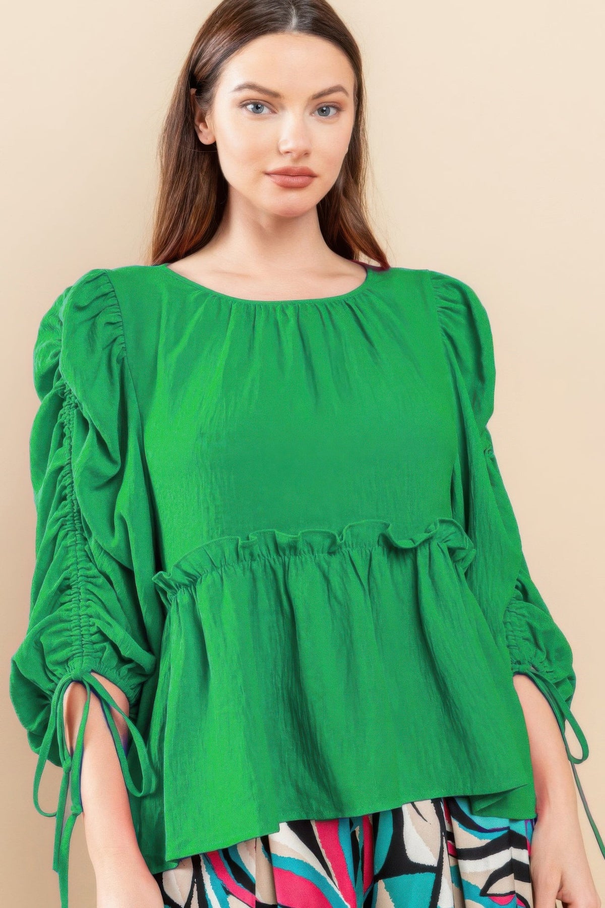 Round Neckline Babydoll Top by Tigbul's Variety Fashion Shop